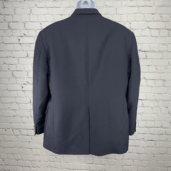 Reed St James Navy Gold 2 Button Vented Easy Care Sports Coat Blazer USA Size 44 - Picture 2 of 11